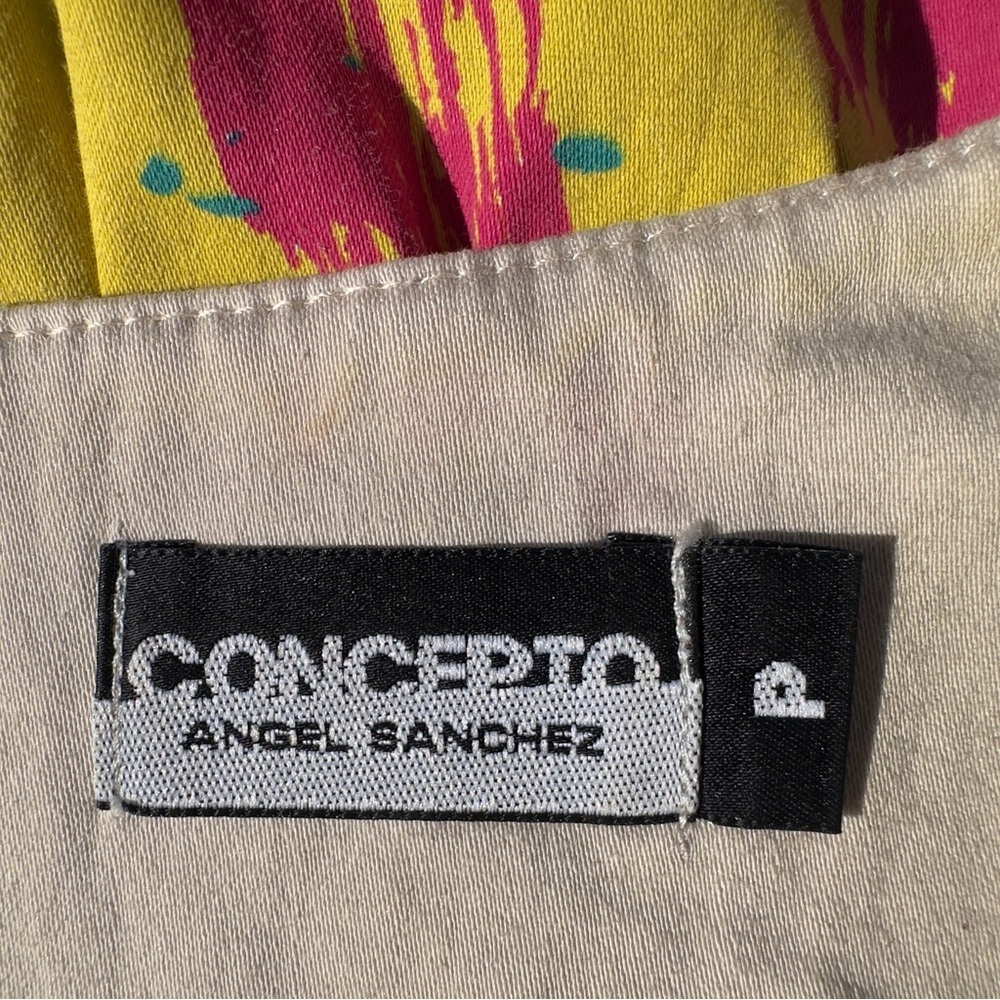 VTG 1980s Angel Sanchez Cotton Shift Mini‎ Dress Paint Splatter Designer
